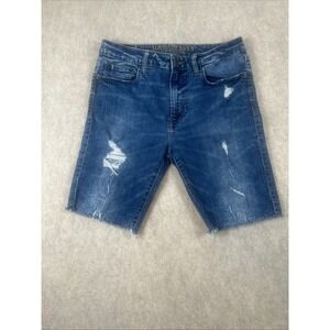 American Eagle Outfitters Mens Distressed Denim Shorts Size 32 Blue Airflex+